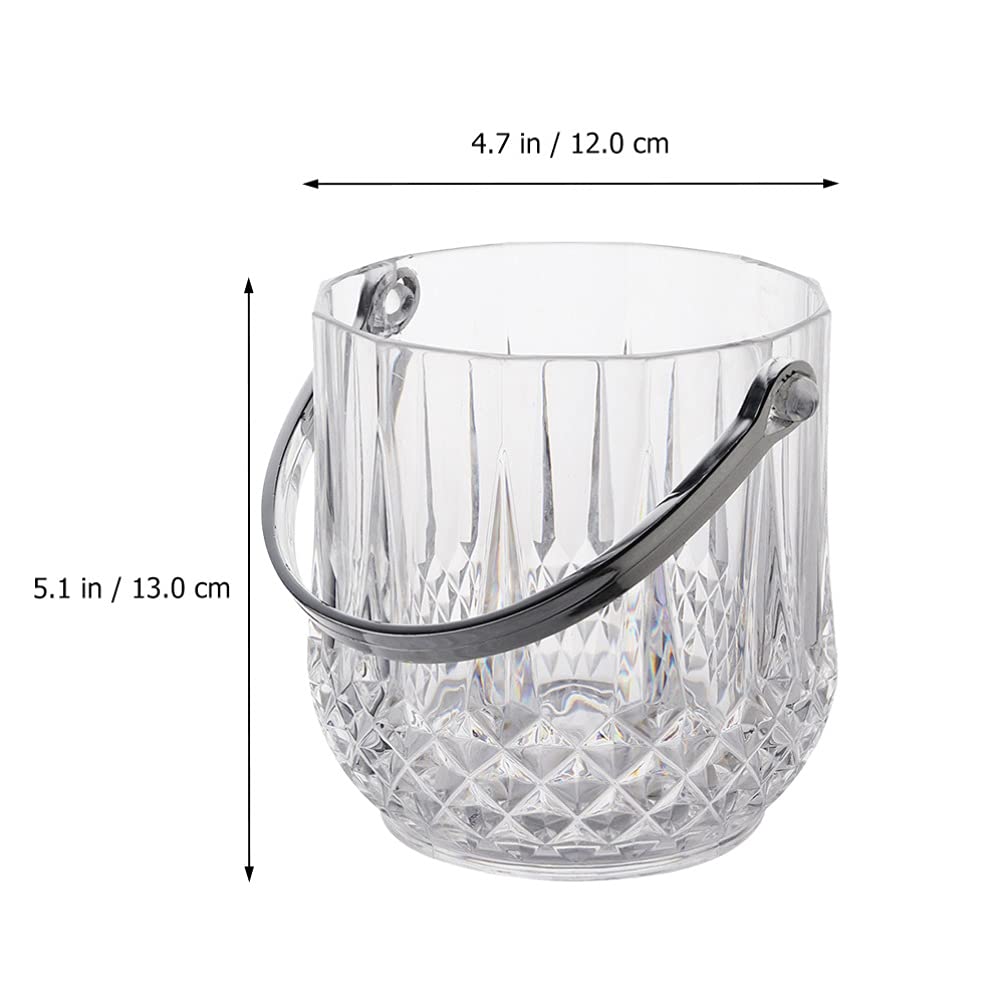 DOITOOL Champagne Bucket with Handle and Ice Tong - Wine Cooler Bucket Clear Ice Buckets for Parties - Portable Wine Chiller Bucket Acrylic Ice Bucket for Champagne or Beer Bottle