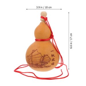 Housoutil 2PCS Natural Wine Gourd, Hollow Calabash Outdoor Portable Water Bottle with Lid for Water, Wine, Medicine Gourd (6.6in tall)500 ml
