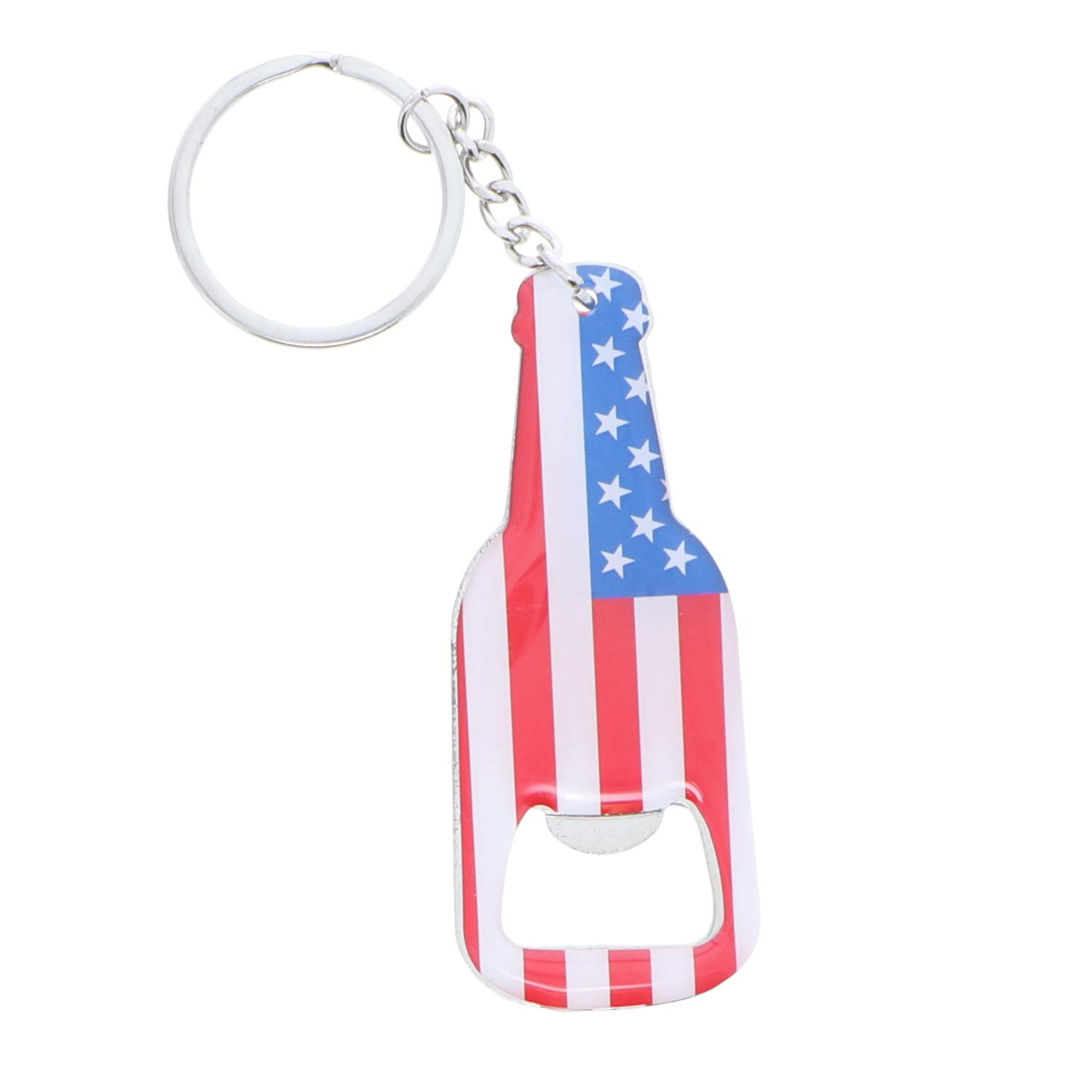 SandT Collection American Flag Beer Bottle Opener Keychain