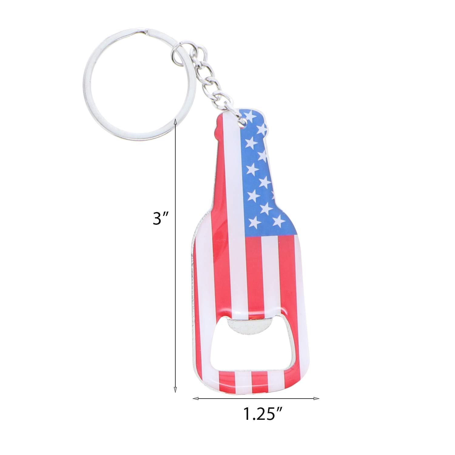 SandT Collection American Flag Beer Bottle Opener Keychain