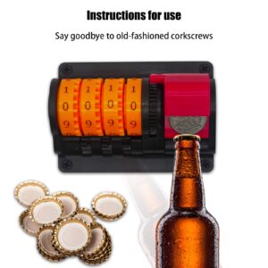 Wall Mounted Bottle Opener, Beer Counter Corkscrew Creative Manual Automatic Count Decapper Unique Beer Gifts for Men Dad Boyfriend Husband (1#)