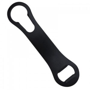 black v-rod bottle opener - double ended helps remove pour spouts from bottles