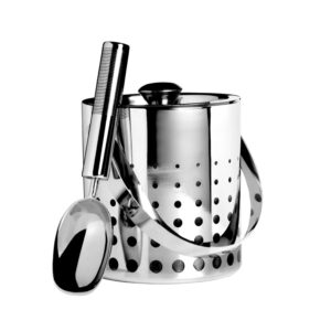 mikasa cheers stainless steel ice bucket and scoop, silver