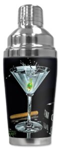 mugzie brand 20 ounce cocktail shaker with insulated wetsuit cover - michael godard: martini club