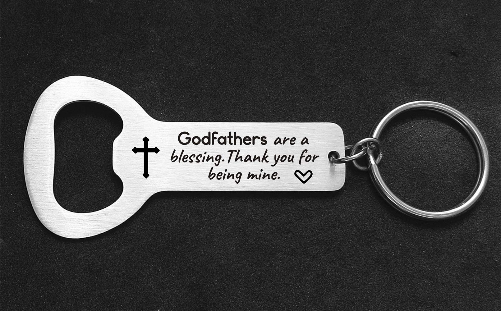 Godparents Proposal Gifts for Baptism Godfathers are a Blessing Thank You for Being Mine,New God Parents Christening Gift Stainless Steel Bottle Opener Keychain