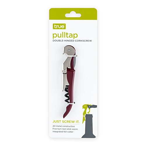 True Fabrication Pulltap's Double-hinged Corkscrew, One Size, Burgundy