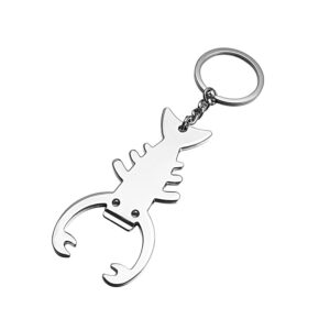 ARFUKA Bottle Opener Keychain Zinc Alloy Scorpion Beer Opener Keyring Beverage Bottle Opener Key Chain Gift for Men and Women Silver