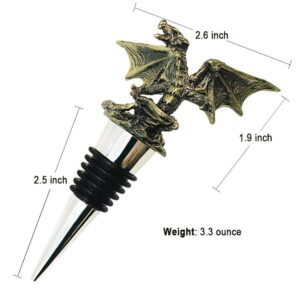 Dragon Decorative Bottle Stopper for Wine, Unique Dragon Gift with Gothic Design for Dragon Lover