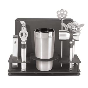 oggi pro stainless-steel 10-piece cocktail shaker and bar tool set