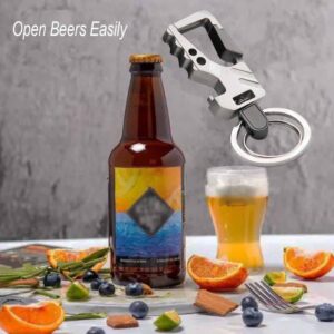 Liangery Heavy Duty Key Chain Bottle Opener with Double Key Rings Beer Opener Style Car Keychain for Men Women