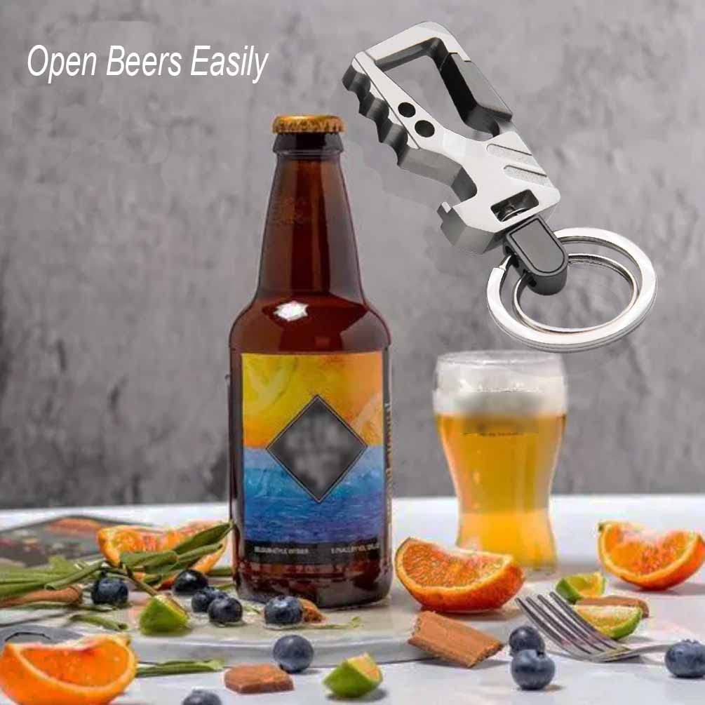 Liangery Heavy Duty Key Chain Bottle Opener with Double Key Rings Beer Opener Style Car Keychain for Men Women