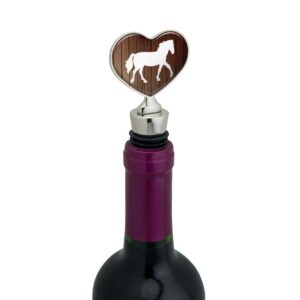 Horse Silhouette Cowboy Western Heart Love Wine Bottle Stopper