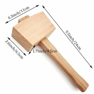 Ice Mallet with 2 Lewis Bag Kit,Manual Ice Crusher Wooden Hammer Canvas Crushing Bag Crushed Ice Bar Cocktails Bartender & Kitchen Tools Kit