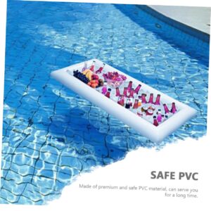 Outanaya 1pc Inflatable Ice Bar Galvanized Tub Inflatable Drink Container Ice Cooler Float Inflatable Salad Bar Ice Drink Floating Drink Holder Ice Cubes Outdoor Banquet White Pvc