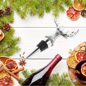 LUOZZY 5 Pcs Elk Head Bottle Stopper Christmas Antler Wine Stopper Christmas Wine Bottle Stoppers Christmas Party Supplies Favors