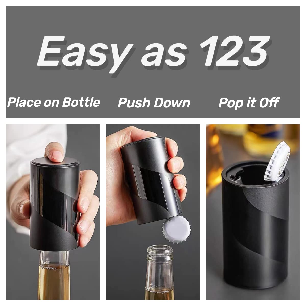 Magnetic Beer Bottle Opener Pop Top Automatic Beer Opener Summer Gifts for Men Women for Party Bar