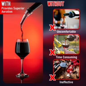 Wine Aerator Pourer Spout, Wine Air Aerator and Decanter for White and Red Wine Bottles, Portable Instant Wine Aerating Spout, No Spills or Drips, Wine Gifts for Women and Men