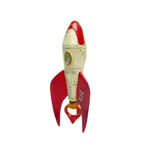 design toscano retro rocket ship cast iron bottle opener large