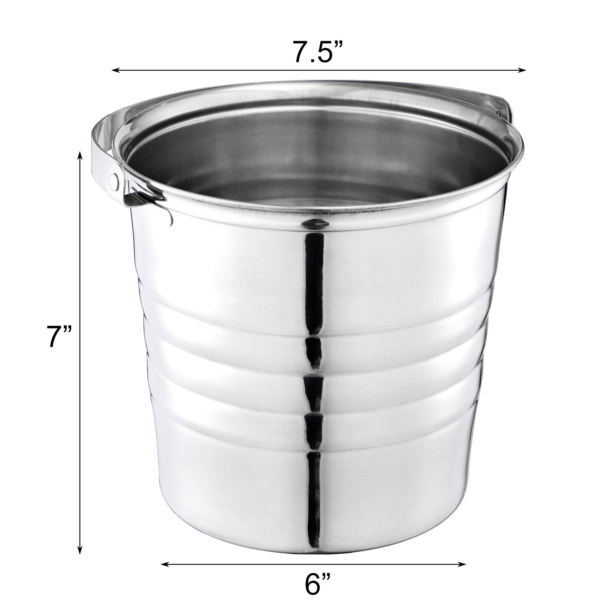 Elsjoy 3 Quart Stainless Steel Ice Bucket with Handle, Champagne Bucket Wine & Beer Chiller Metal Beverage Tub for Drinking, Bar, Party, Picnic