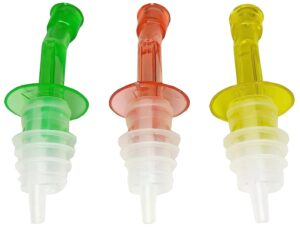 olive oil spout bottle pourers - 3 pack plastic wine speed dispenser and stoppers