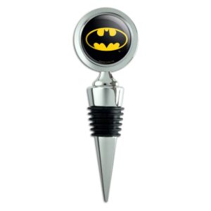 batman classic bat shield logo wine bottle stopper