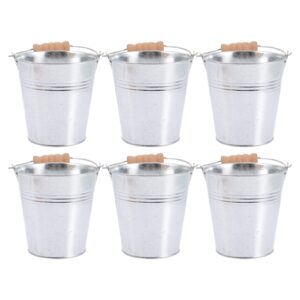 zerodeko 6pcs small metal bucket ice bucket milk can french fries holder snack candy nut storage bucket mini tin pails for party favors