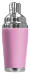 mugzie brand 20 ounce cocktail shaker with insulated wetsuit cover - pink