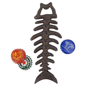 design toscano fish bones skeleton cast iron bottle opener