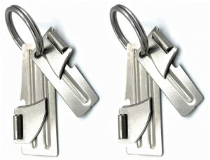 2 sets: p-38 & p-51 us shelby can openers, made in usa with key rings