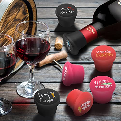 Wine Stoppers 7 Pack Funny Wine Bottle Stoppers Silicone Reusable Leak Proof Air Tight for wine and others wine bottle (Pack of 7)