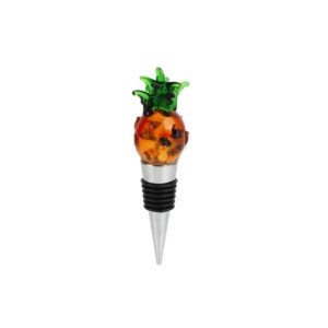 glass wine bottle stopper with pineapple top