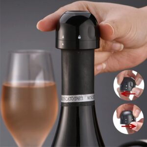 2Pack Wine Bottle Stoppers With Twist Lock Reusable Silicone Wine Sealer Wine Toppers Stopper Leak Proof and Keeps Wine Fresh for Champagne Wine Bottle, Wine Supplies Gift for Friends, Family & Party