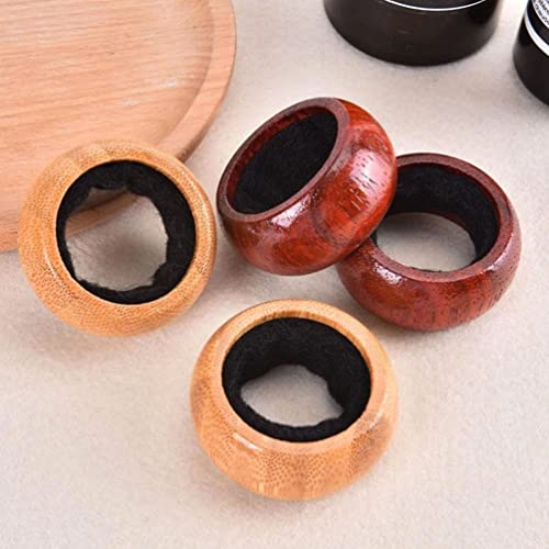 Luxshiny Wine Saver 4pcs Wine Drip Rings Wooden Wine Bottle Collars Drip Stoppers Wine Stop Accessories Anti-Overflow for Wine Bottles Bottle Stopper