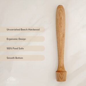 A Bar Above Bundle: 12 Inch Wooden Cocktail Muddler and 2pc Copper Cocktail Stirrer Set