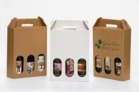 3pk Wine Carrier - Printed