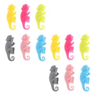doitool drink bottle label 12pcs silicone wine glass markers lizard wine glass charms animal cup charms drink markers cup rim markers for bar party (random color) martini tumbler