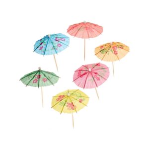 SHATCHI 72/144 Umbrellas Wedding Summer Party Food Drink Decorations Picks Sticks Cocktail Accessories & Cocktail, Assorted, Pack of 72