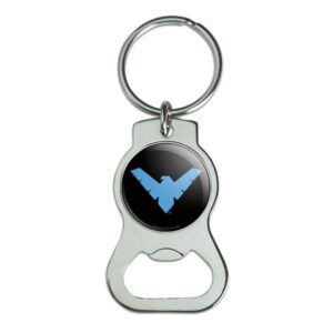 graphics & more batman nightwing logo keychain with bottle cap opener