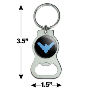 GRAPHICS & MORE Batman Nightwing Logo Keychain with Bottle Cap Opener