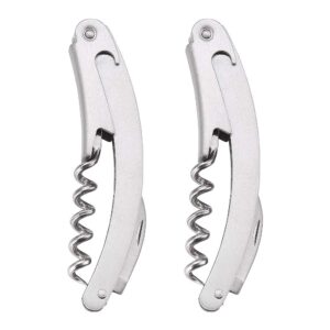 yisida 2 pack waiter corkscrew wine opener, 430 stainless steel, three-in-one, corkscrew, bottle opener and serrated foil cutter, great for kitchen, restaurant, bars and wine enthusiast