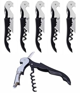 coosion waiter's corkscrew, wine opener with foil cutter, waiter's friend, professional wine key for servers, bottle opener, beer opener, wine accessory (5 pack)