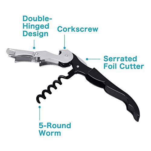 Coosion Waiter's Corkscrew, Wine Opener with Foil Cutter, Waiter's Friend, Professional Wine Key for Servers, Bottle Opener, Beer Opener, Wine Accessory (5 Pack)