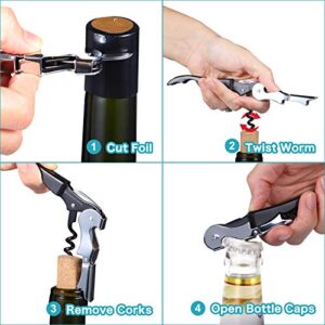 Coosion Waiter's Corkscrew, Wine Opener with Foil Cutter, Waiter's Friend, Professional Wine Key for Servers, Bottle Opener, Beer Opener, Wine Accessory (5 Pack)