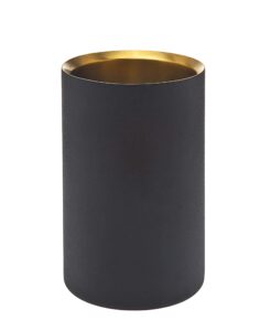 wine cooler ice bucket beverage chiller barware black and gold - godinger