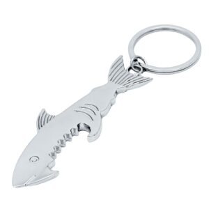 ITZH Shark Style Metal Bottle Opener Keychain Accessories,Gift for Dad Boyfriend Husband Grandpa Uncle, Cool Gadgets Christmas Stocking Stuffers, Birthday Anniversary (1pcs), 3.25 x 1.18 x 0.1 inches