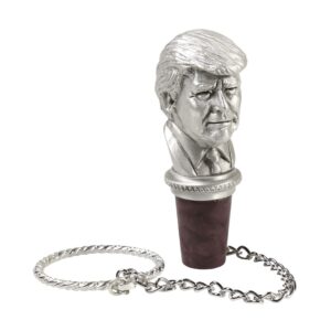heritage pewter 45th us president donald trump wine bottle stopper | maga bottle topper for wine, liquor | expertly crafted pewter reusable wine cork with gift box