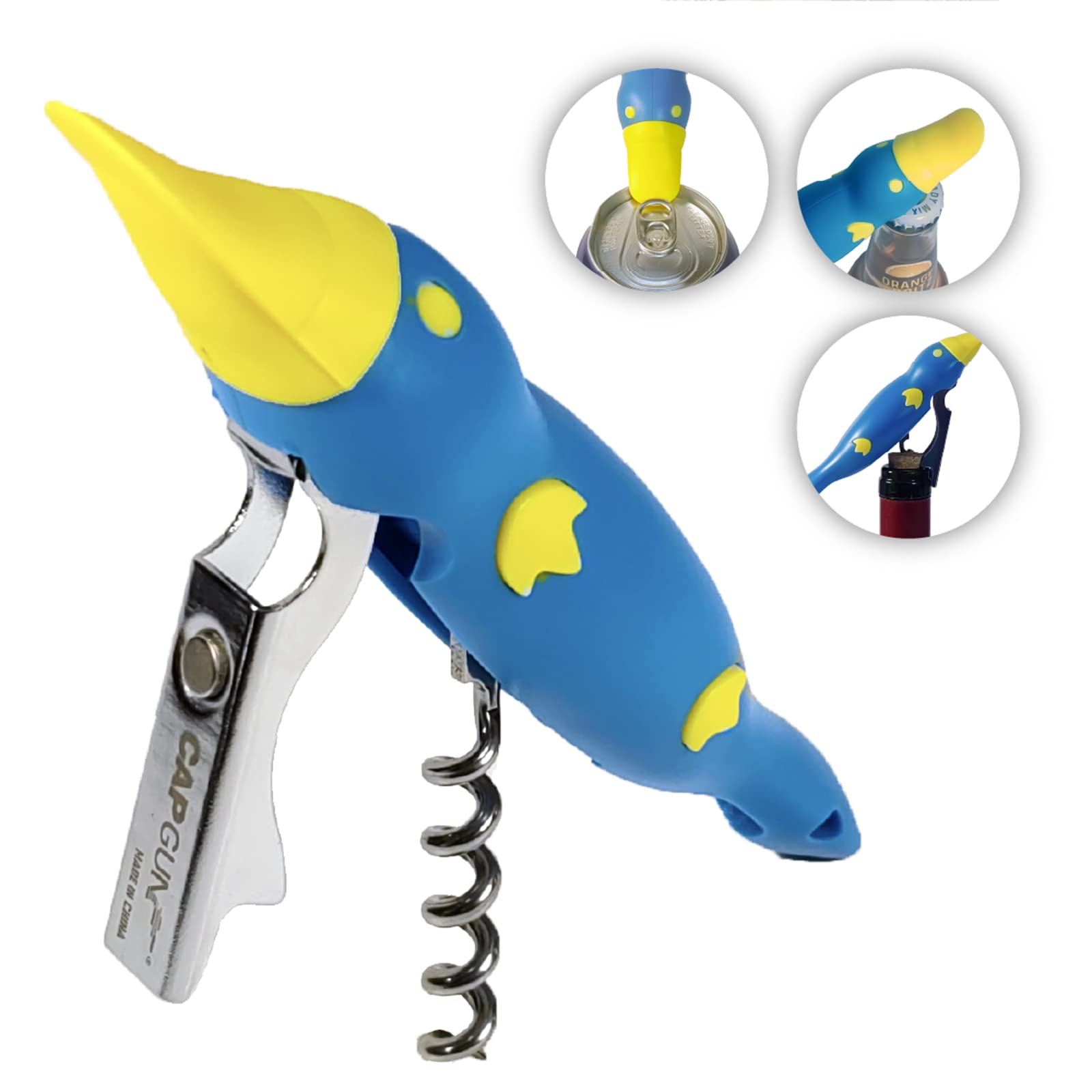 REDIVA Wine Bottle Opener, Unique Platypus Opener for Waiters, Bartenders and Homes (Blue)