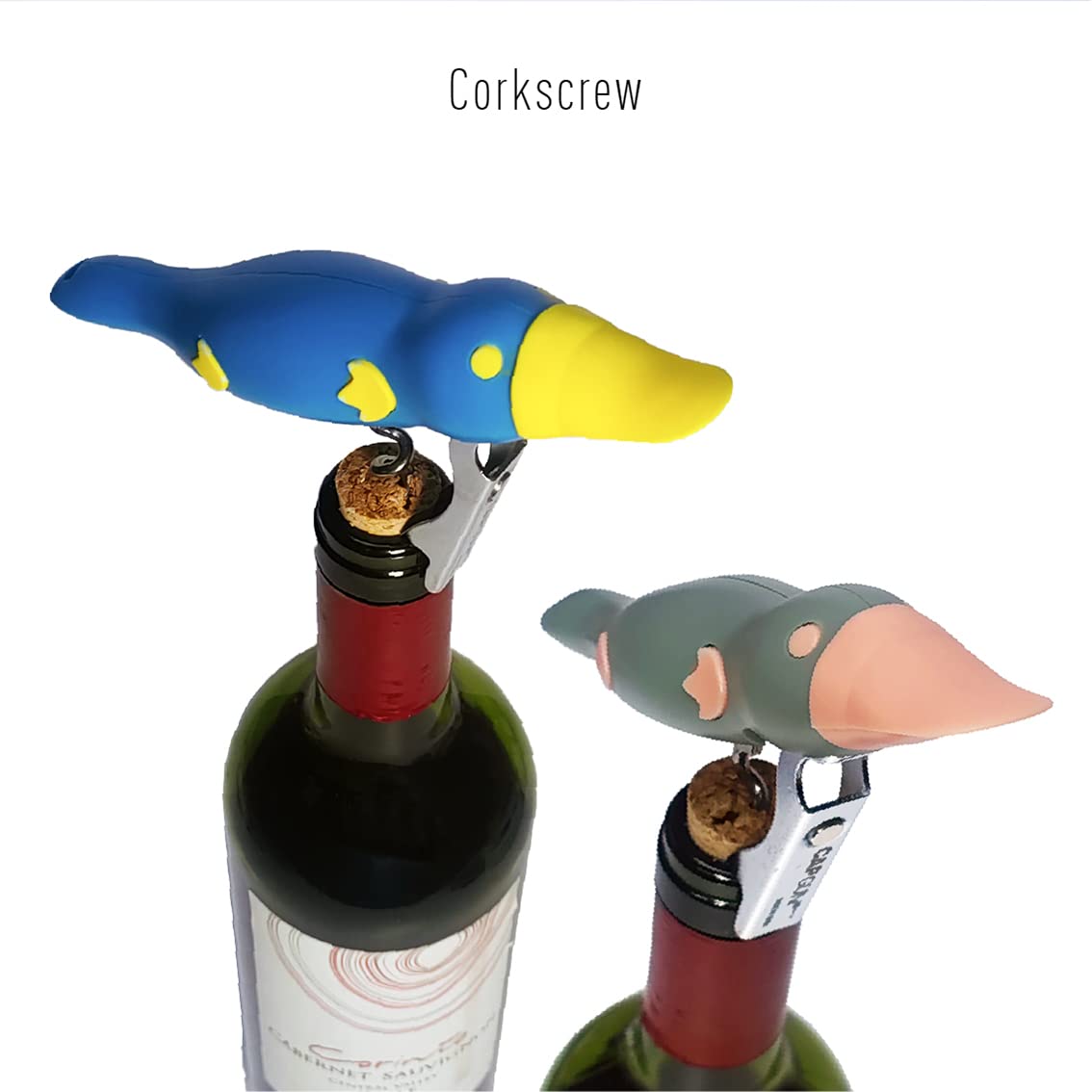 REDIVA Wine Bottle Opener, Unique Platypus Opener for Waiters, Bartenders and Homes (Blue)