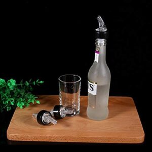 Measured Liquor Pourers, 1 OZ Plastic Measured Liquor Pourer Tail Auto Measuring Shot Chamber Pourer Pour Spout Stopper for Alcohol Wine Cocktail Vinegar Bottle Drink Spirits (6, Transparent)