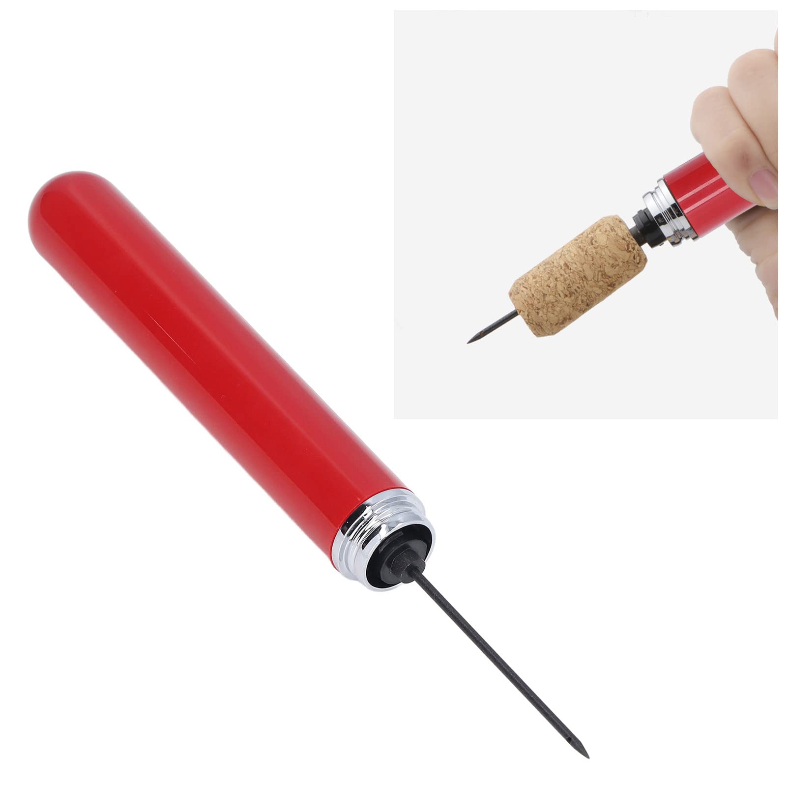 Ladieshow Air Pump Wine Bottle Opener Air Pressure Wine Opener Portable Handheld Needle Tube Pen Shape Stainless Steel Cork Remover for Home Party(Red)